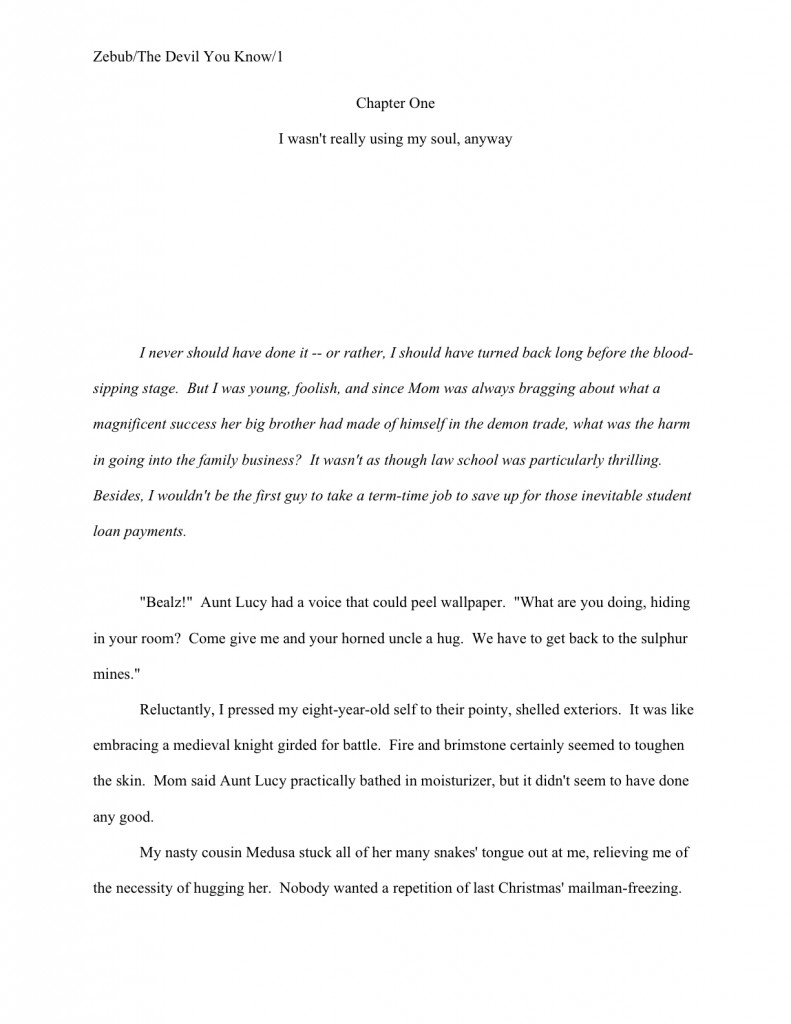 italicized opening