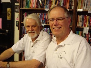 Michael and Stanley being pleased at readers' reactions to A Carrion Death