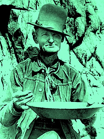 old miner panning for gold