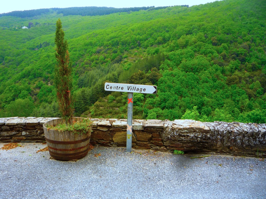 to the village center