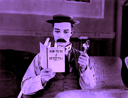 Buster Keaton reading