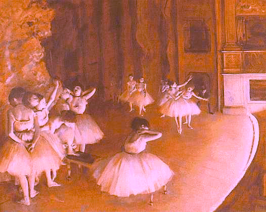 degas dance class pink